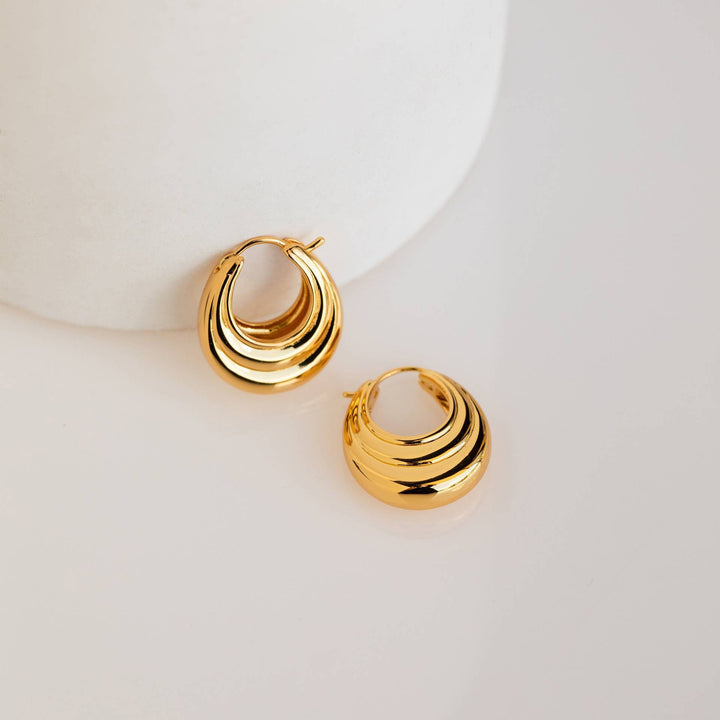 Sculpted Oval Hoop Earrings