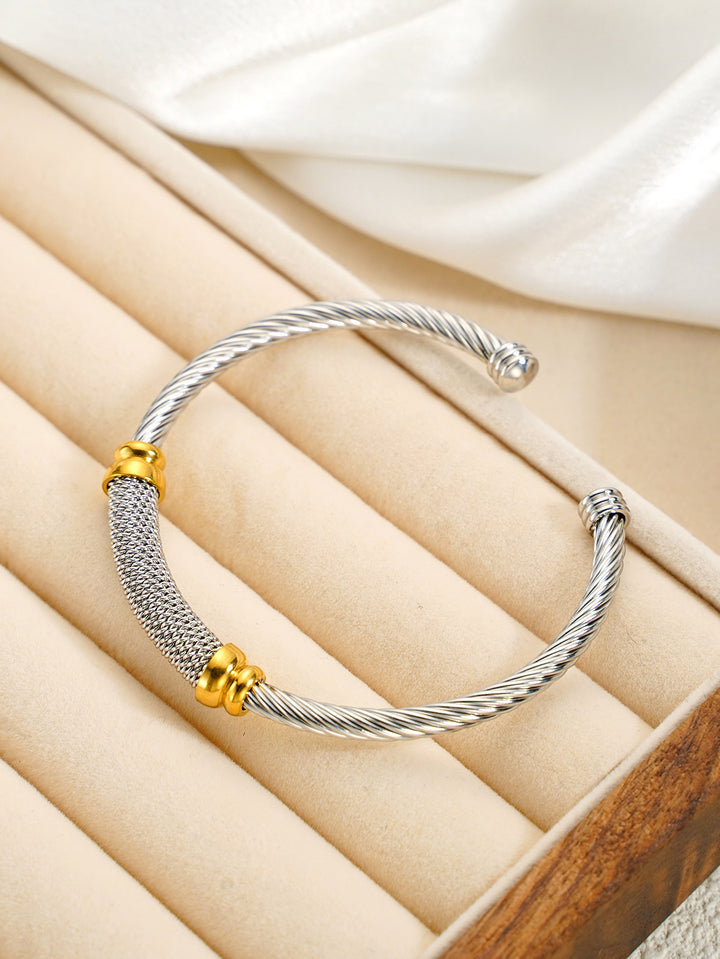 Stainless Steel Cable Cuff Bracelet