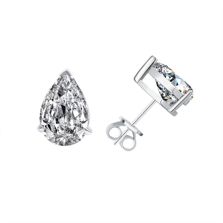 Pear Cut Moissanite Stud Earrings