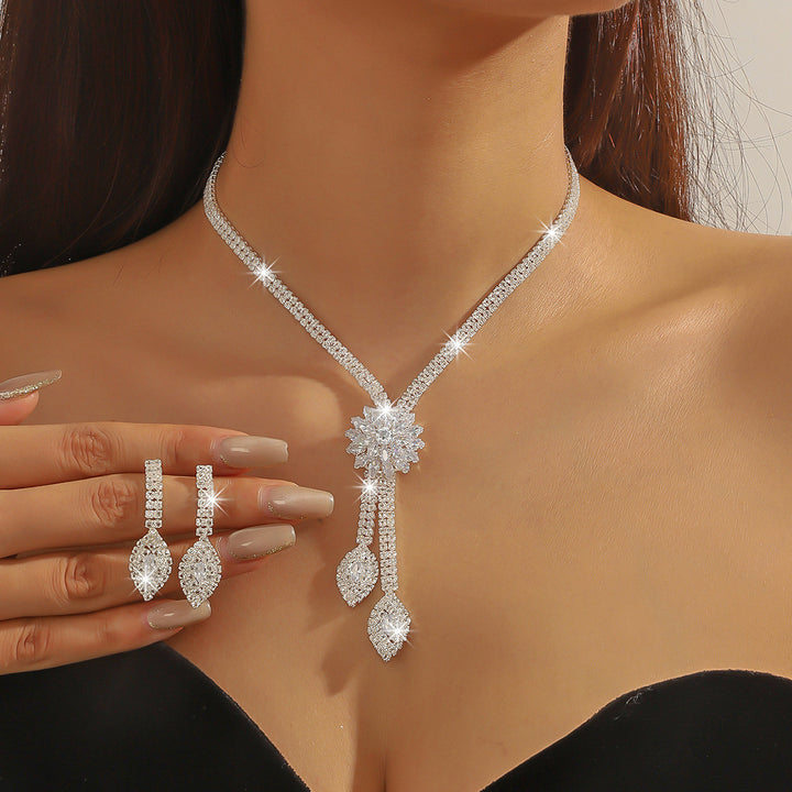 Crystal Flower Zirconia Jewelry Set