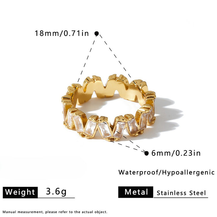 Multicolor Baguette CZ Ring