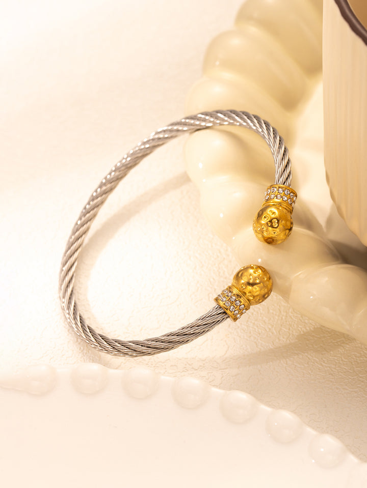 Stainless Steel Cable Cuff Bracelet