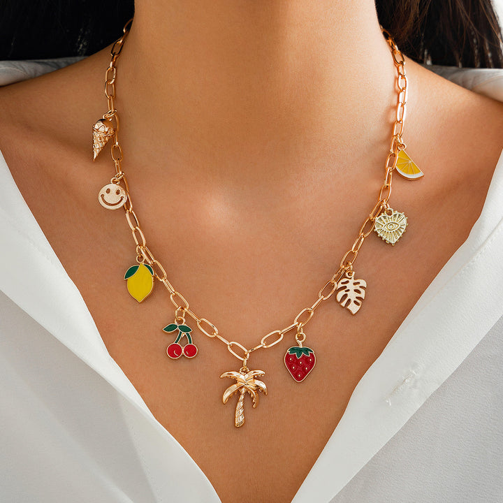 Boho Mixed Charm Pendant Necklace