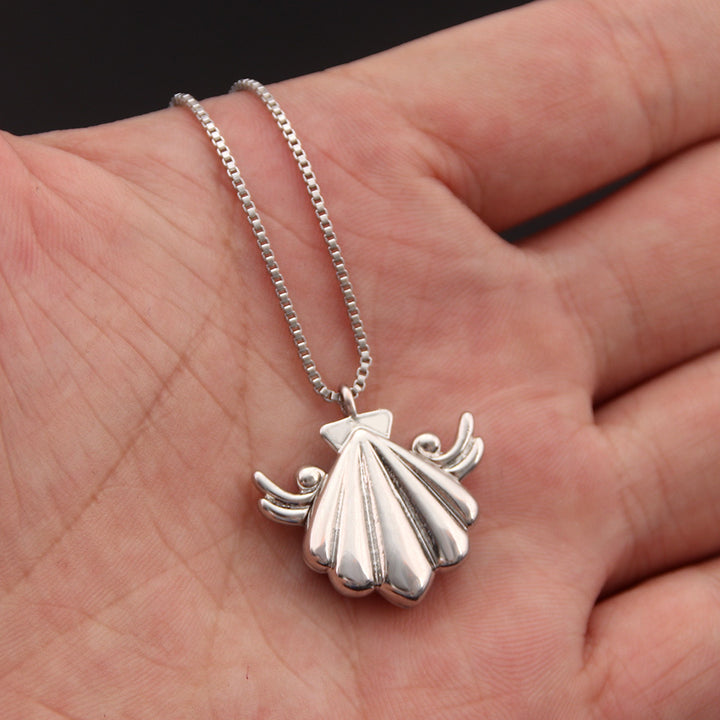 Colorful Gem Shell Flip-Open Necklace
