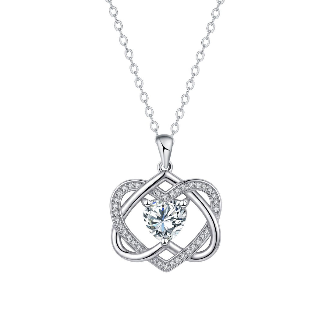 Double Heart Celtic Knot Birthstone Necklace