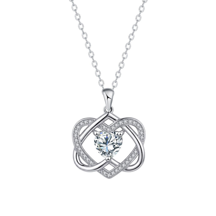 Double Heart Celtic Knot Birthstone Necklace
