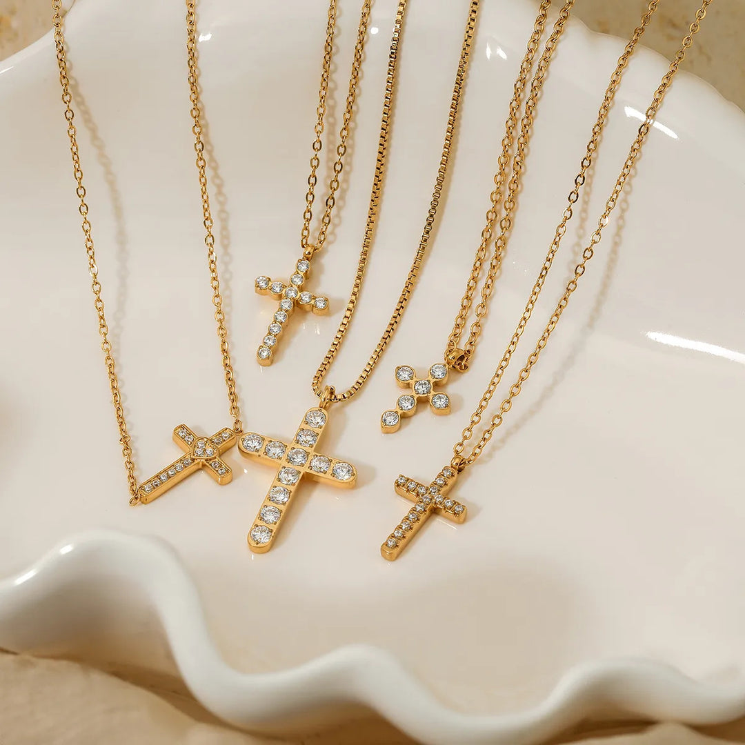 Cubic Zirconia Cross Necklace