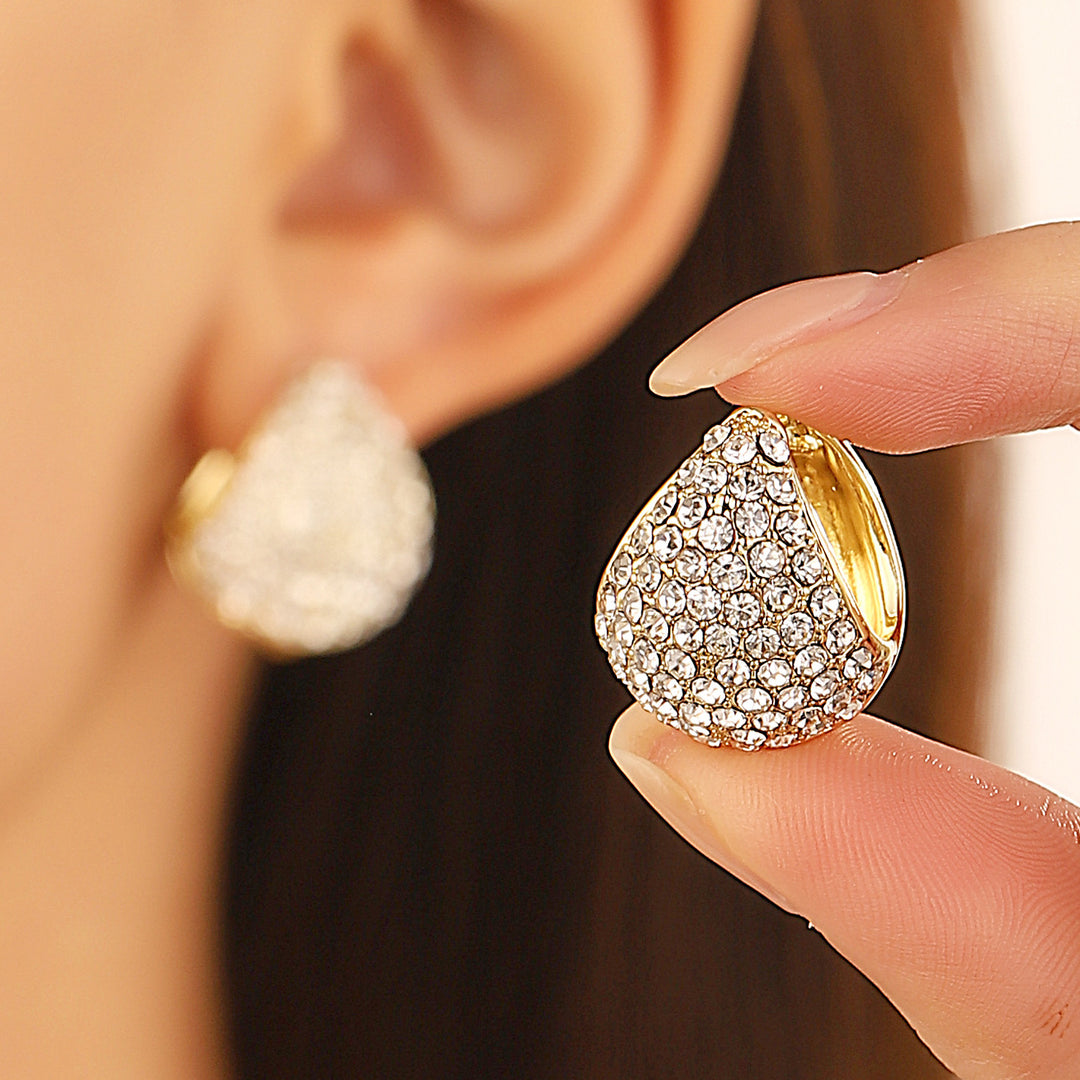 Crystal Pavé Heart Stud Earrings