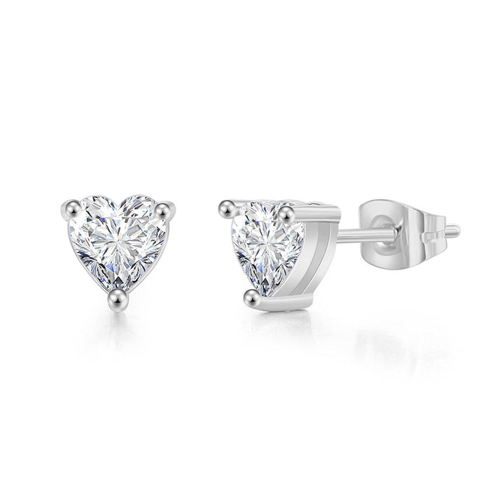 Heart Cut Moissanite Stud Earrings