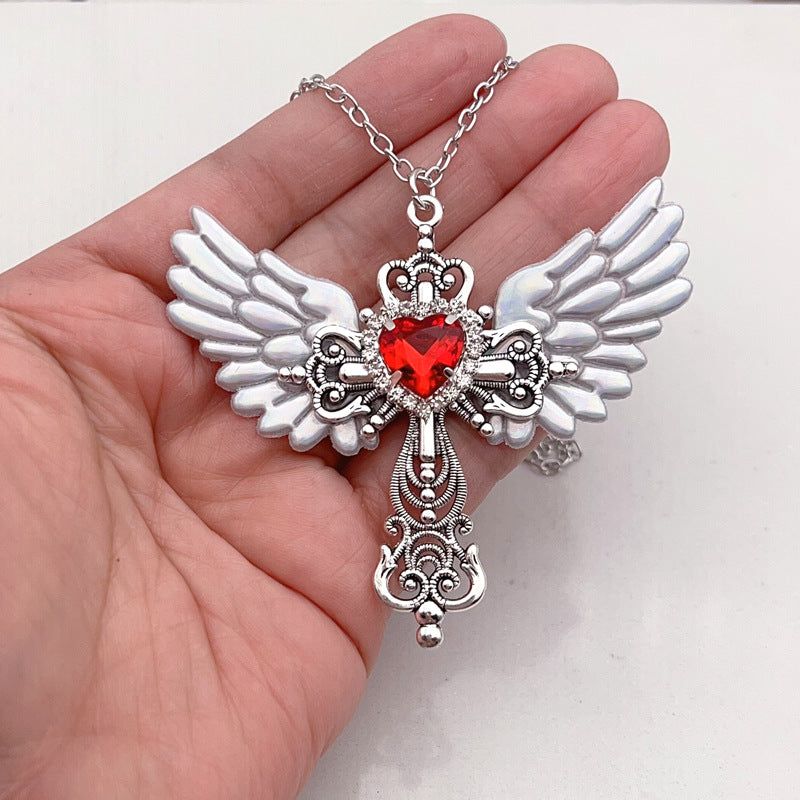 Winged Heart Pendant Necklace