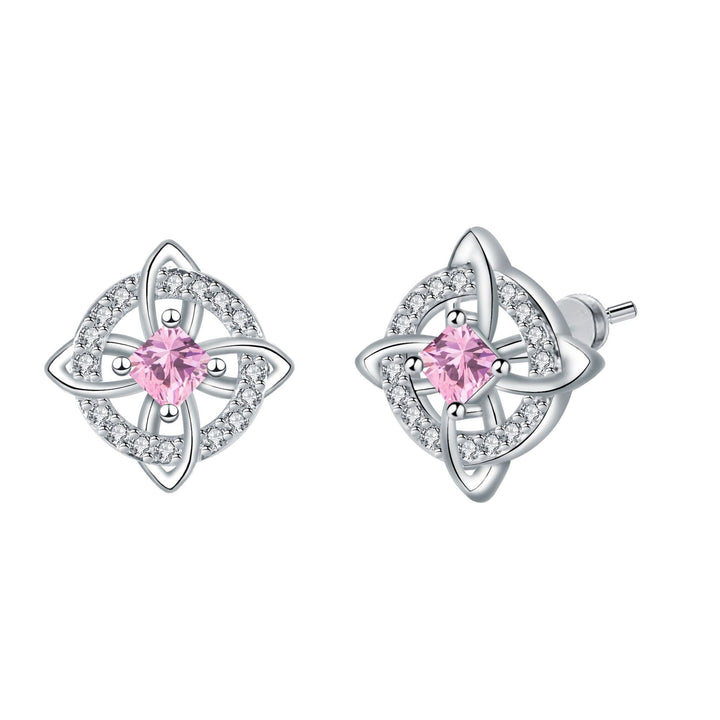 Birthstone Celtic Knot Stud Earrings