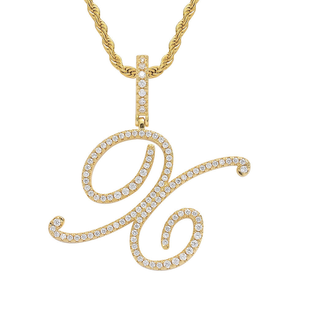 Personalized Letter Zircon Pendant Necklace