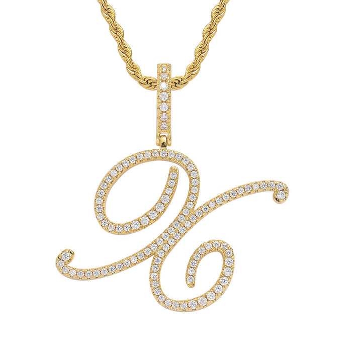 Personalized Letter Zircon Pendant Necklace