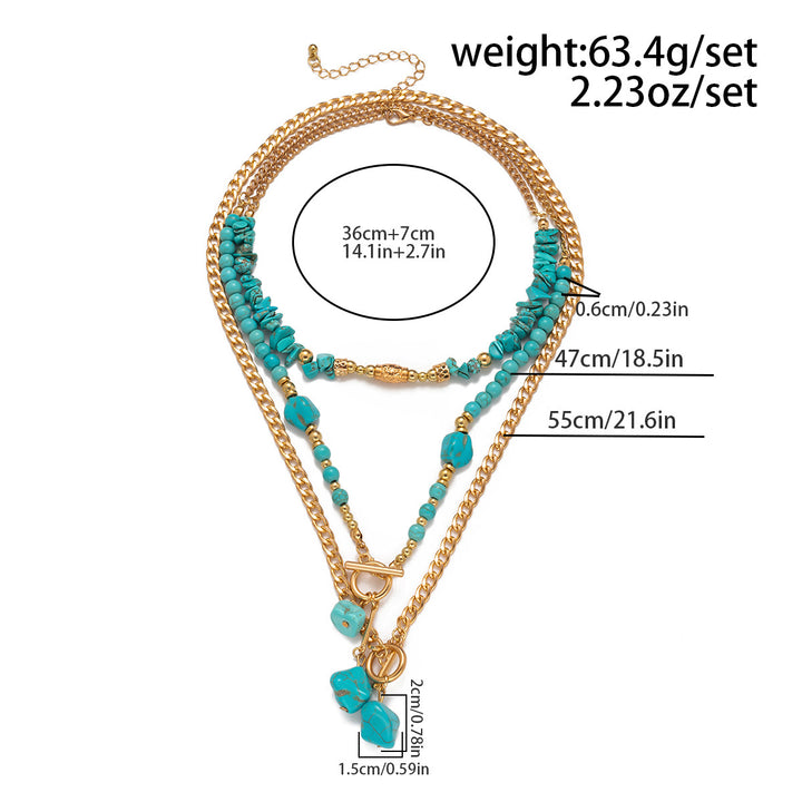 Turquoise Layered Boho Necklace