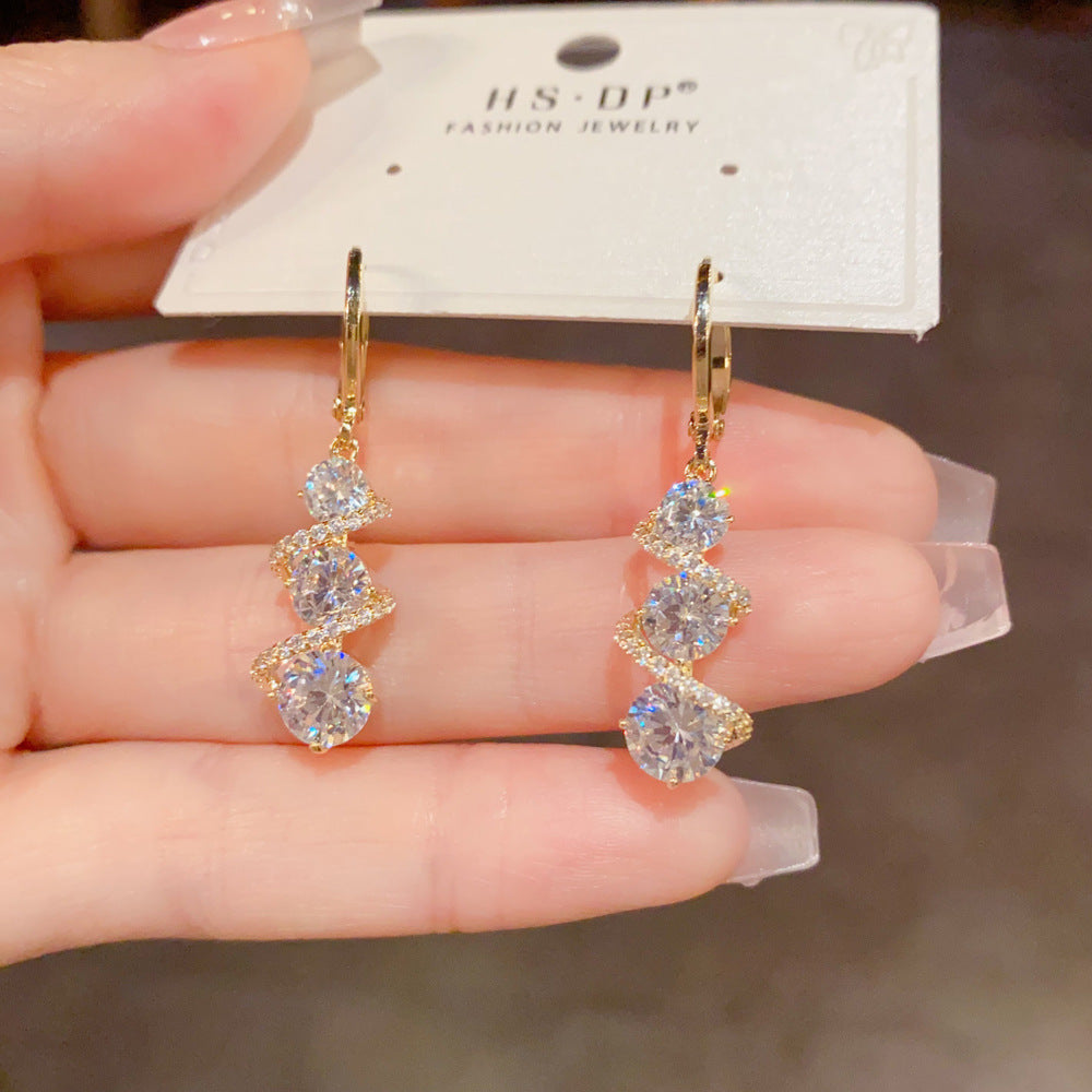 Crystal Twist Drop Earrings