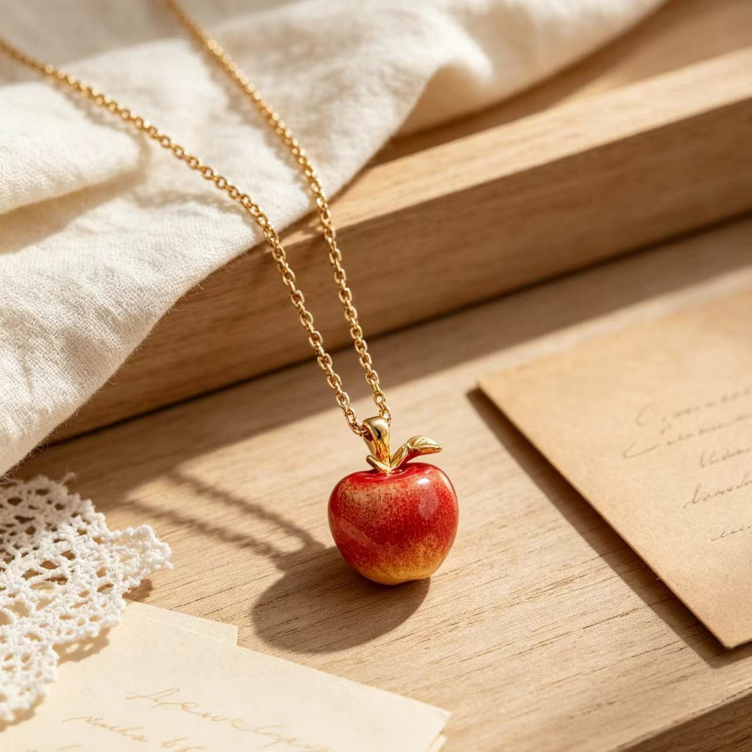 Vintage Apple Pendant Necklace