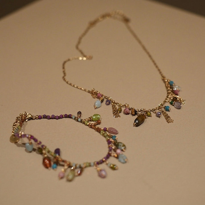 Color Charm Necklace / Bracelet Set Inspired Jewelry