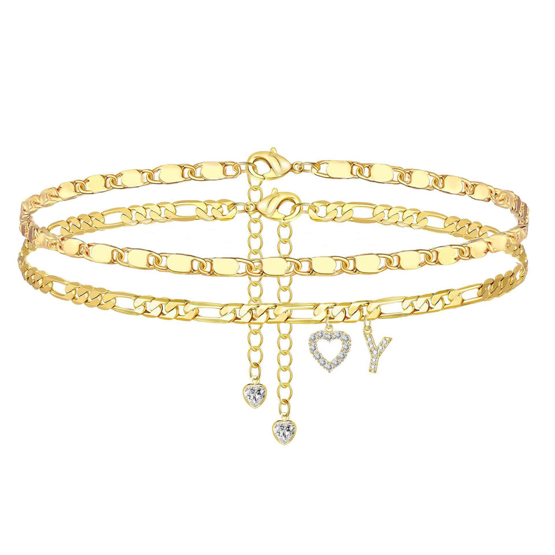 Layered Letter Anklet