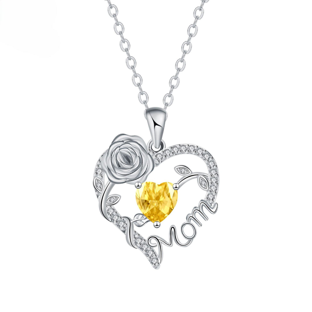 Rose Heart Love Pendant Necklace