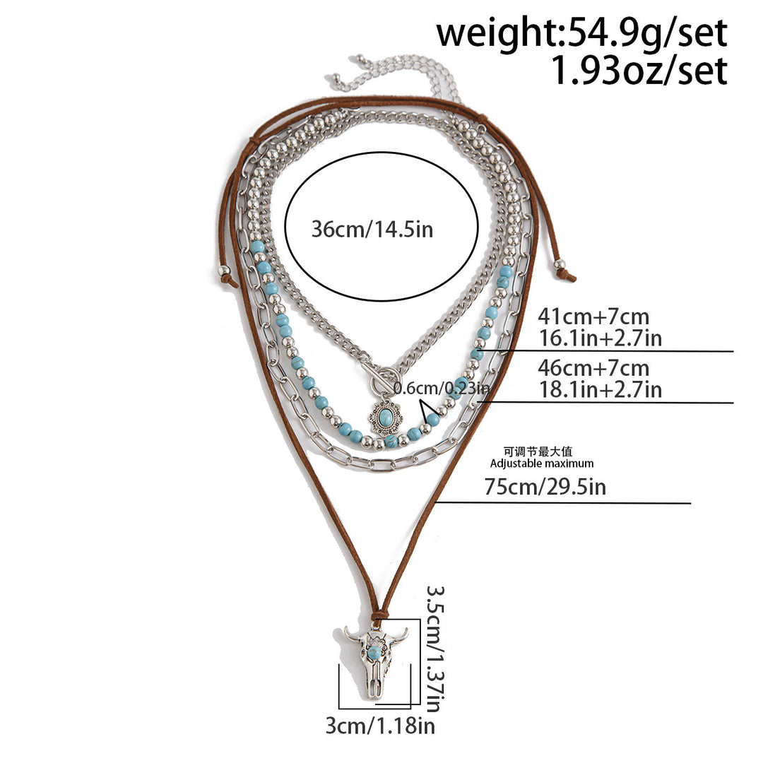 Turquoise Layered Boho Necklace
