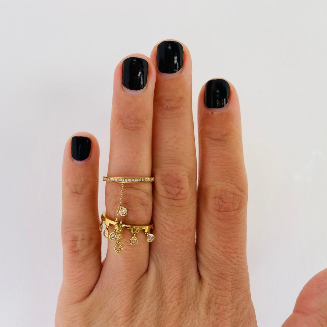 Crystal Chain Finger Ring