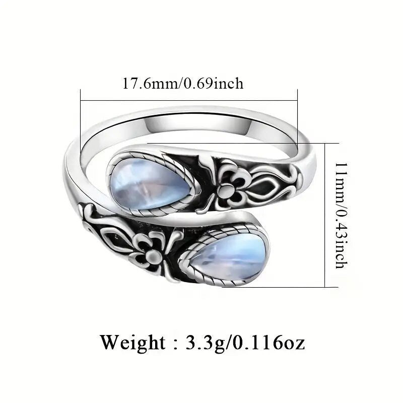 Midnight Celtic Stone Ring