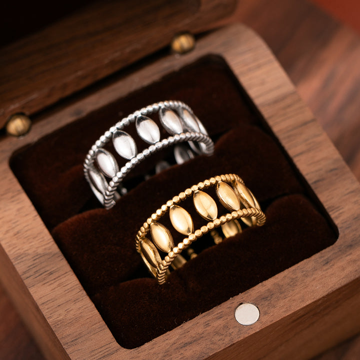 Geometric Gold Openwork Ring