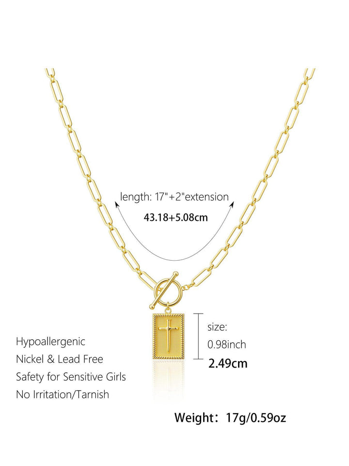 Cross Toggle Pendant Necklace