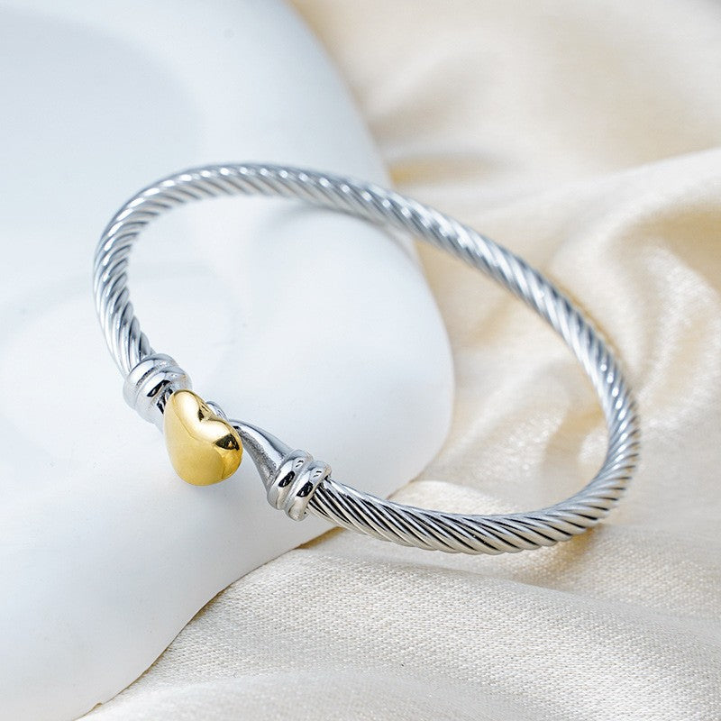 Stainless Steel Cable Cuff Bracelet