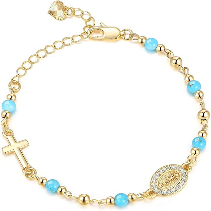 Cross Charm Beaded Bracelet