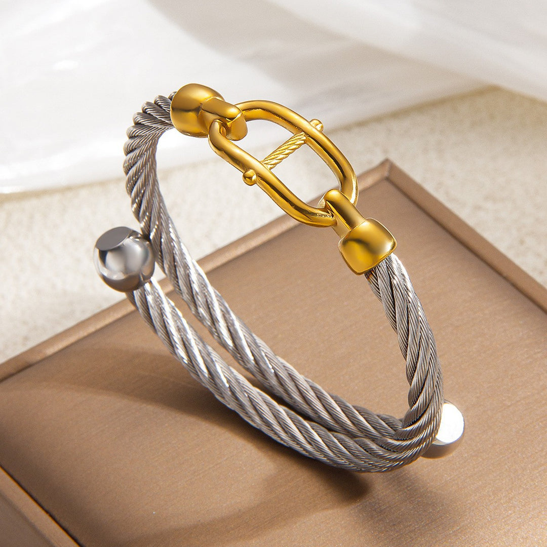 Stainless Steel Cable Cuff Bracelet