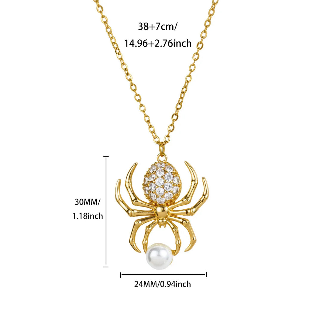 Crystal Spider Pendant Necklace
