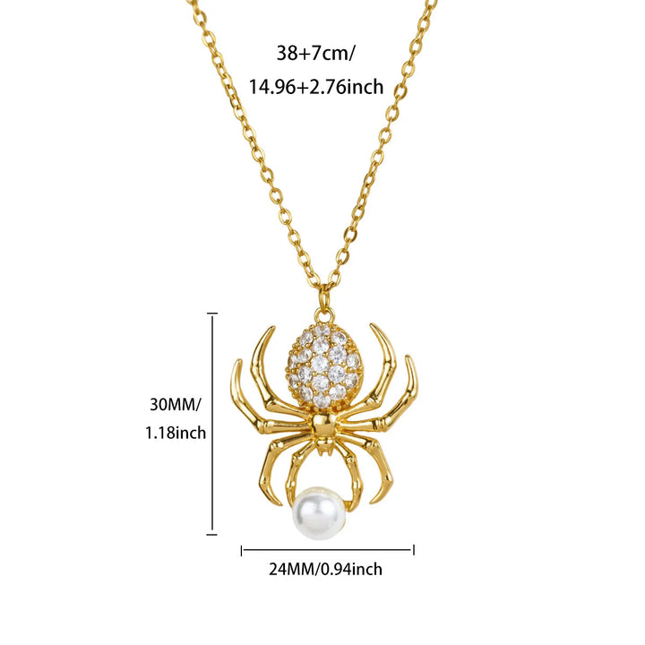 Crystal Spider Pendant Necklace