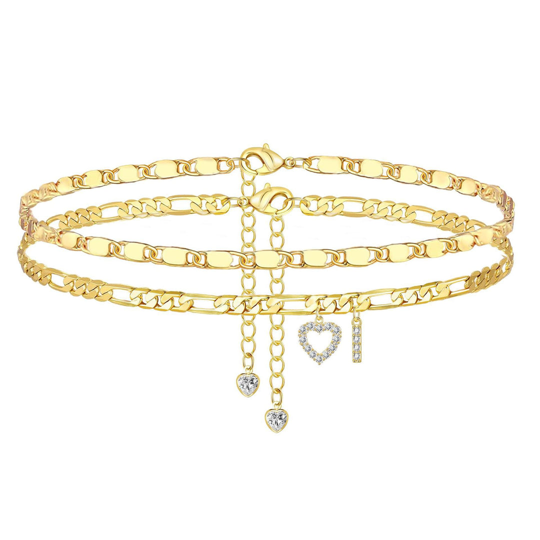 Layered Letter Anklet