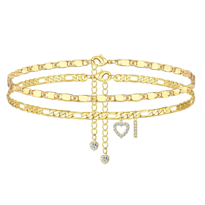 Layered Letter Anklet