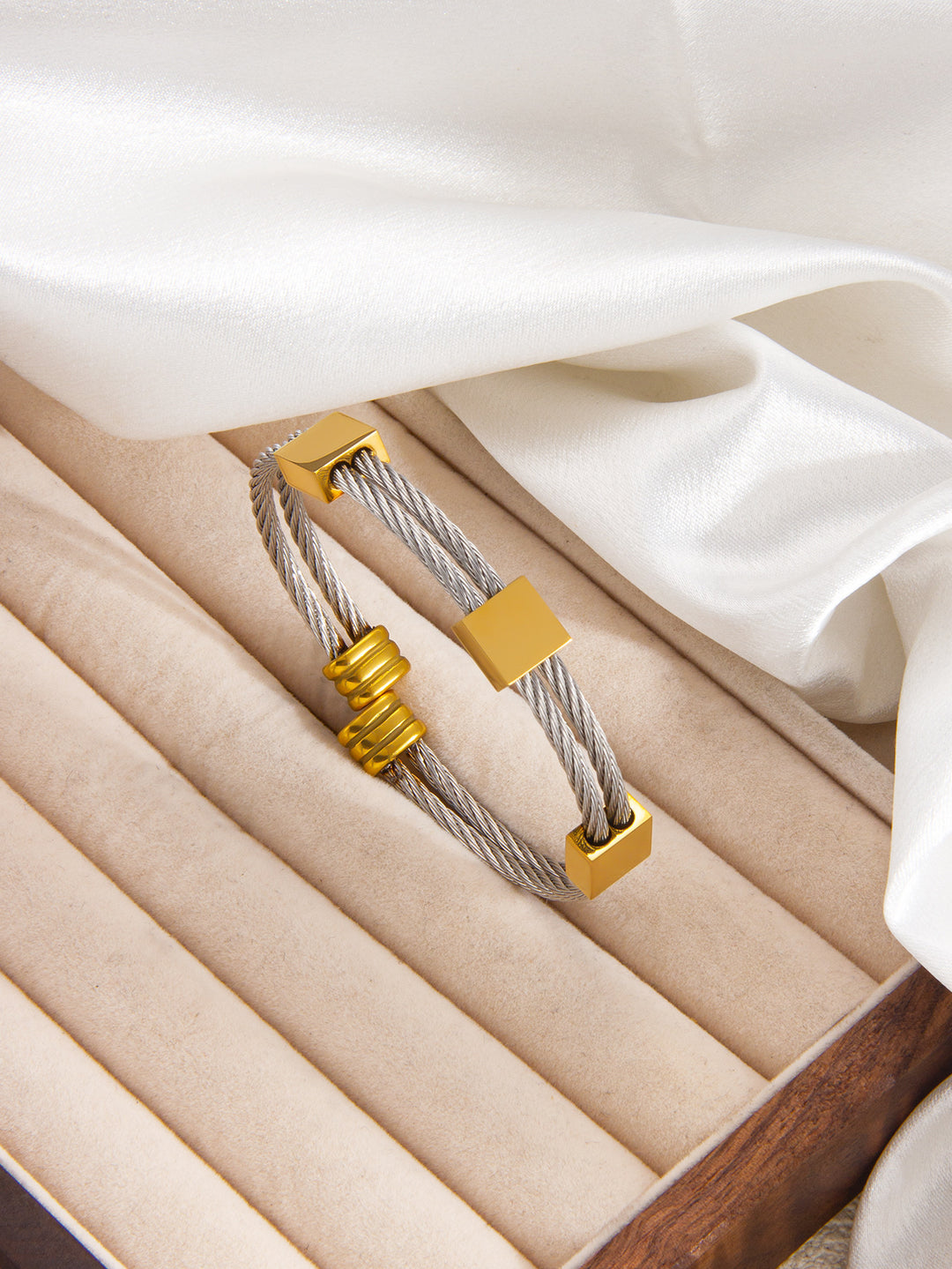 Stainless Steel Cable Cuff Bracelet