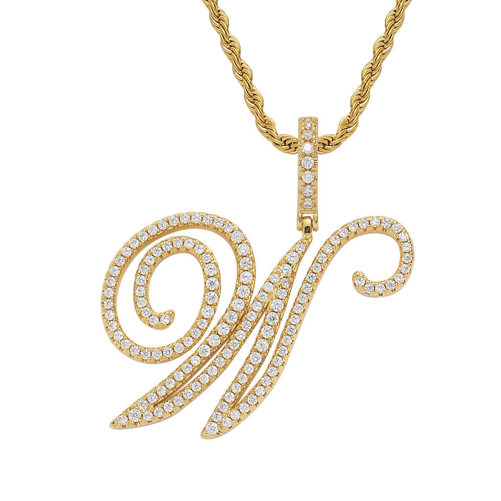Personalized Letter Zircon Pendant Necklace