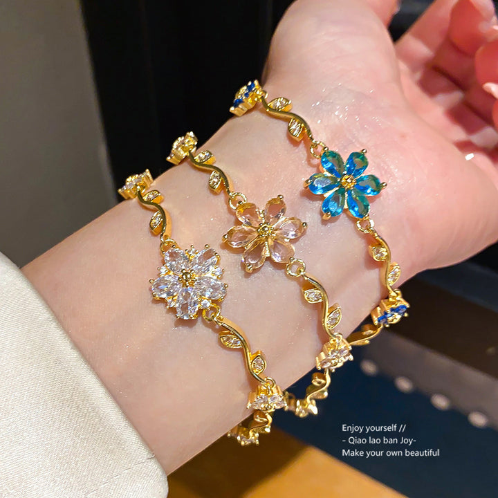 Multicolor Floral Zircon Bracelet