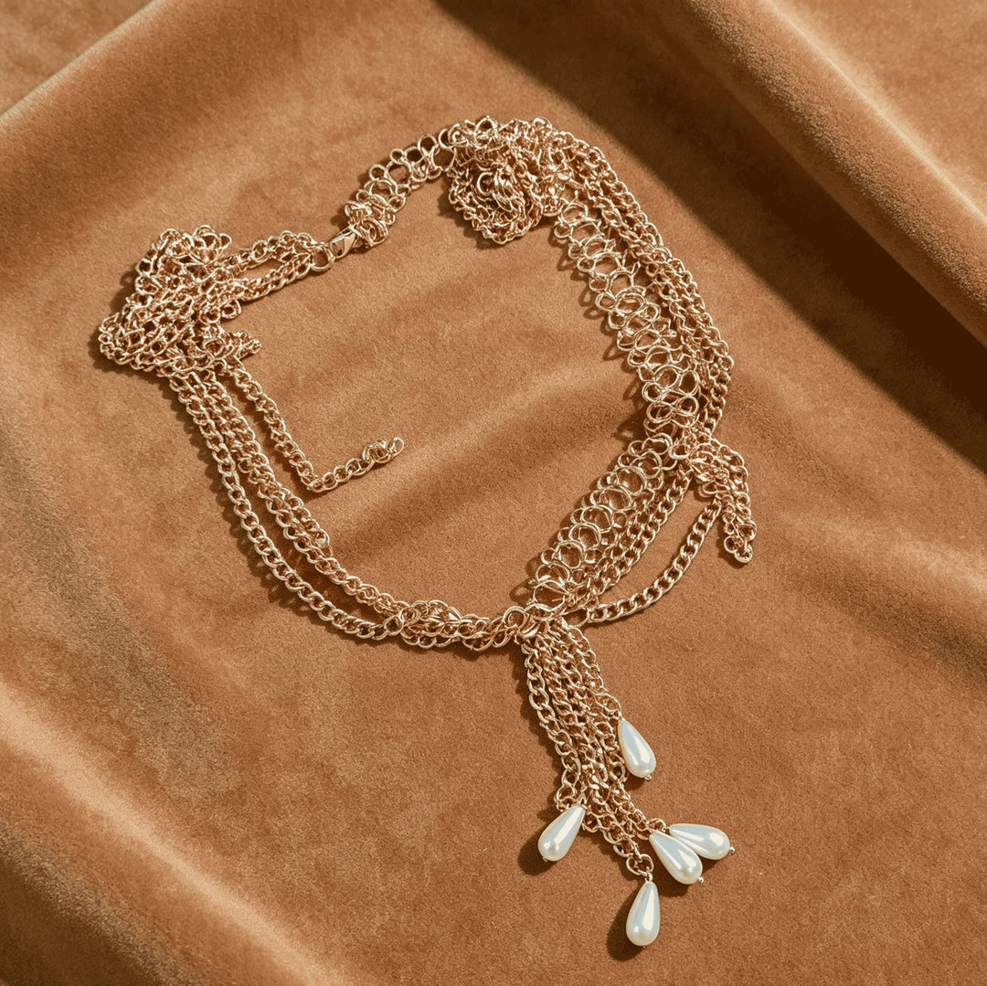Pearl Drop Chain Waist Belt