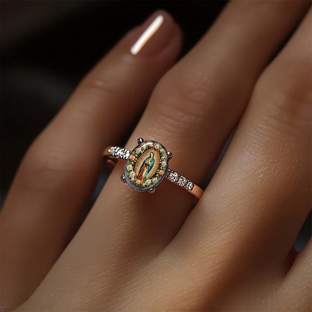Sacred Rose Medallion Ring