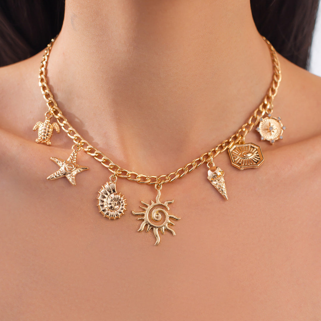 Boho Mixed Charm Pendant Necklace