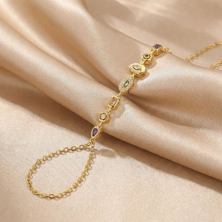 Multi Gem Vertical Chain Bracelet