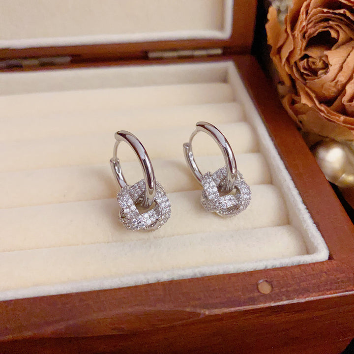 Crystal Knot Hoop Earrings