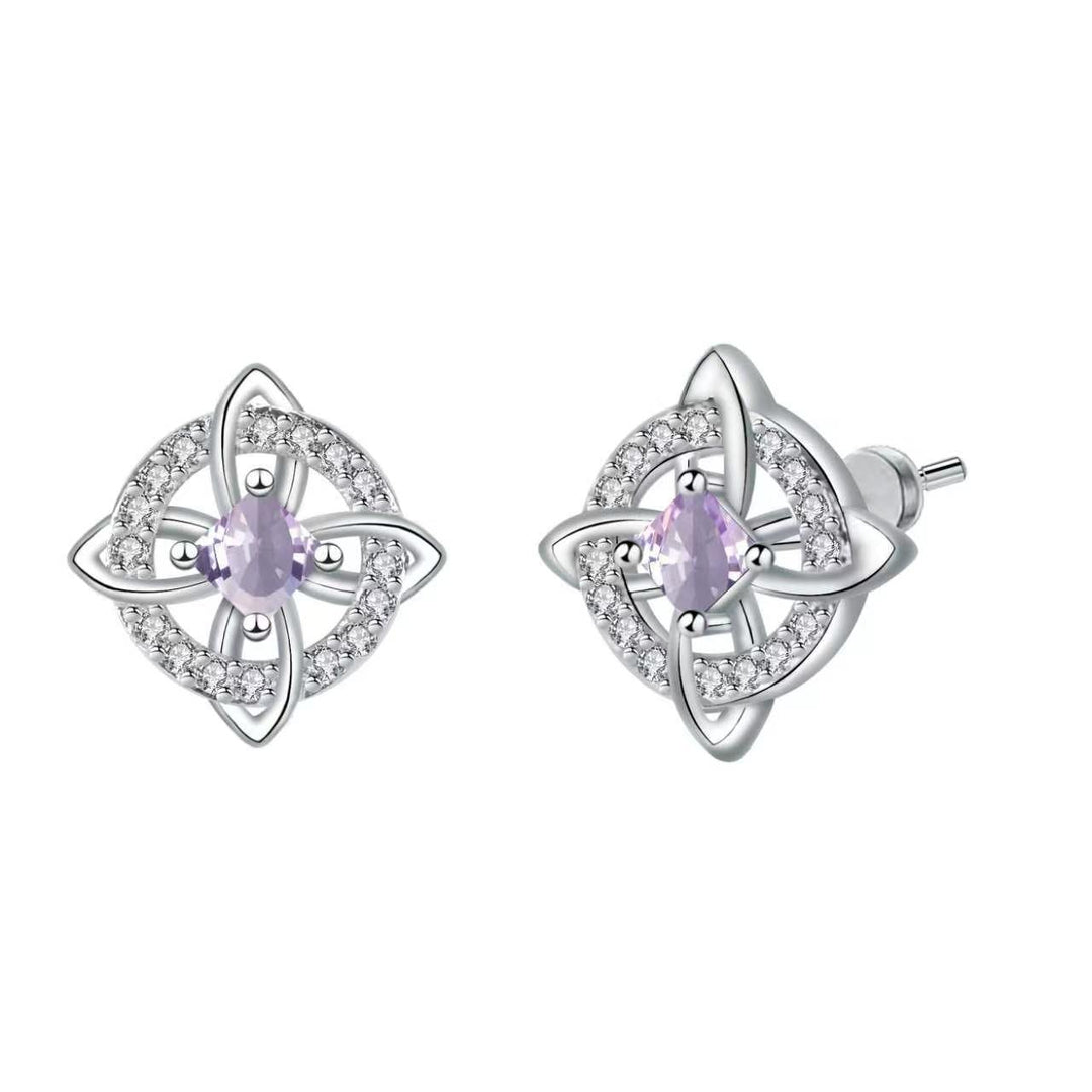 Birthstone Celtic Knot Stud Earrings