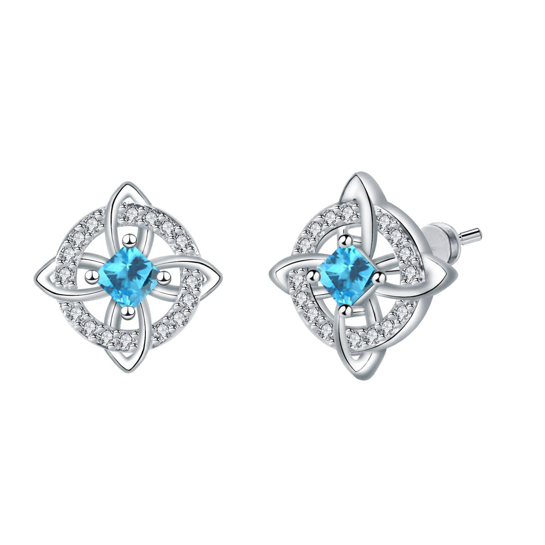 Birthstone Celtic Knot Stud Earrings