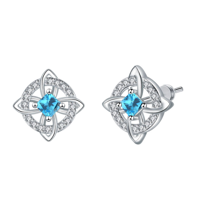 Birthstone Celtic Knot Stud Earrings
