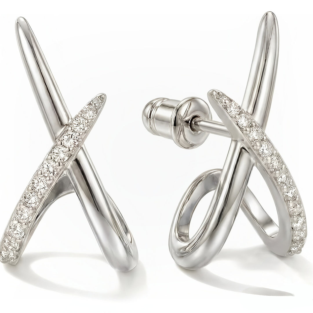 Crossed Spark Earrings