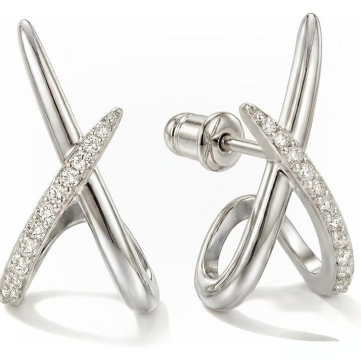 Crossed Spark Earrings