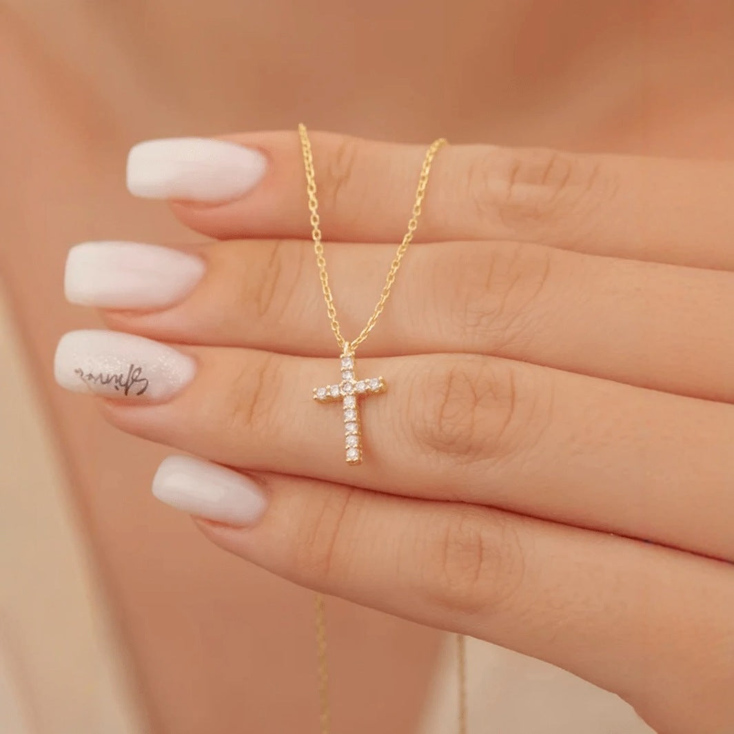 Cubic Zirconia Cross Necklace