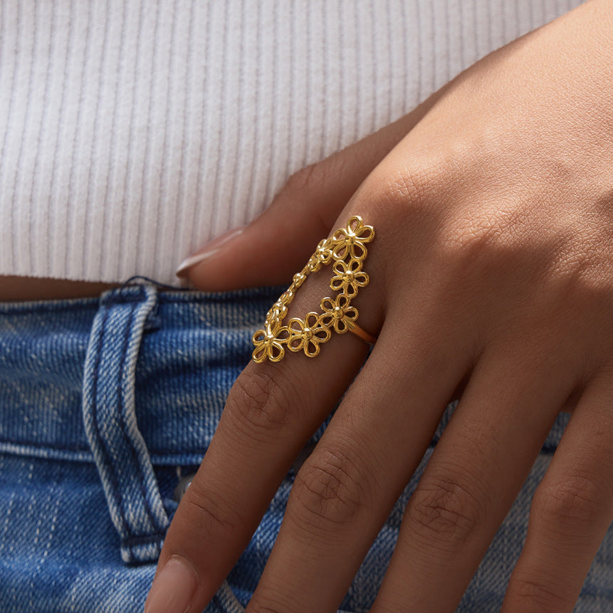 Openwork Woven Wide Ring